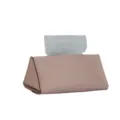 Scatola per fazzoletti da auto in pelle rosa, design triangolare per interni auto. - Rosa