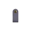 Leather cable organizer strap, purple cord winder with metal snap button variant. 1pc - Grey Blue