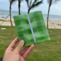 Alfombra de picnic a cuadros verdes plegable para camping exterior cojín impermeable - 45x45 cm / Franja Verde