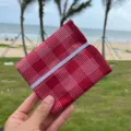 Alfombra de picnic plegable a cuadros rojos cojín de asiento de camping impermeable - 45x45 cm / Raya Roja