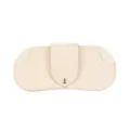 Estuche de gafas de cuero beige, bolsa de sol portatil, bolsa de almacenamiento elegante. - Blanco Roto