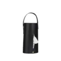 Soporte de pañuelos colgante de cuero negro, bolsa cilíndrica portátil para papel de baño y coche. - Negro