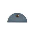 Blue leather cord winder for earphones and data cables, compact snap button design. - Grey Blue