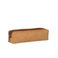 Estuche ligero de papel DuPont, gran capacidad con cremallera para oficina y material escolar. - Marrón