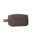 Bolsa de cosméticos de lona minimalista gris oscuro, neceser de viaje con asa. - Gris