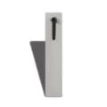 Estuche para bolígrafos de cuero PU gris con bolígrafo negro, elegante y sencilla funda protectora. - Blanco Roto