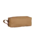 Bolsa cosmetica de papel kraft lavable, bolsa de almacenamiento marron portatil con cremallera. - Marrón