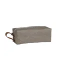 Bolsa cosmetica de papel kraft lavable gris con estuche de almacenamiento portatil. - Gris