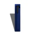 Estuche de pluma de cuero PU azul funda protectora individual para bolígrafo con costura. - Azul marino