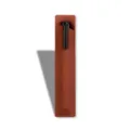 Estuche portabolígrafo individual de piel marrón, elegante soporte de PU para plumas y bolígrafos. - Marrón