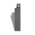 Estuche individual de cuero PU gris para pluma estilográfica con botón foto principal - Gris