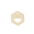Hexagonale beige lederen brilkoord display kaart draagbare accessoire opberglabel - Broken Wit