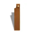 Estuche de cuero PU retro para bolígrafo individual marrón con botón a presión para oficina. - Marrón