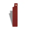 Retro PU leather single pen sleeve dark red fountain pen case protective holder bag - Burgundy