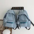 Lässiger hellblauer Canvas Rucksack mit großer Kapazität für Reise Computer Schule - S / Hellblau