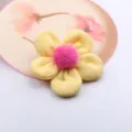 Süße gelbe Stoffblume Haarschmuck DIY Handgemachte Plüschkern Haarnadel Schuhblume - Hellgelb Halbfabrikat