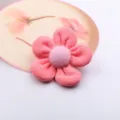 Rosa Strickstoff Blume DIY Haarzubehör fünf Blütenblätter niedlicher Plüschkern Bastelmaterial - Lotuswurzelfarbe Halbfabrikat