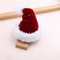 Mini roter Samt Weihnachtsmann Mütze Haarklammer DIY Weihnachten Haustier Zubehör Handyhülle - Dunkelrot Halbfertig B1