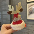 Cute Christmas reindeer antlers hair clip red hat holiday accessories for kids girls 1pc - Antler Hair Clip (A9-4) / Rouge Red