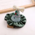 Mini grüne Samt Weihnachtshut Haarklammer DIY Zubehör mit Schleife und Metall Dekoration. - Olivgrün Halbfabrikat B1