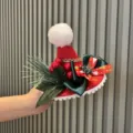 Christmas mini hat hair accessory festival holiday party cute red hair clip headwear decor - Hair Clip (J3-3) / Brick Red