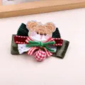 Weihnachten Teddybaer Haarspange DIY Zubehoer suesse Feiertage Schleife Band Dekoration - Pfauengrün Halbfabrikat B1
