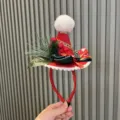 Christmas red mini Santa hat headband festive hair hoop cute holiday party photo props - Rose