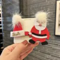 Weihnachten Haarklammern Set süßer Weihnachtsmann rote Mütze Seitenklammern für Mädchen Haarschmuck - Karminrot