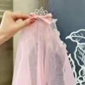 Pink crown veil hair clip with bow for girls, cute children party headpiece variant - Hair Clip / Lotus Pink