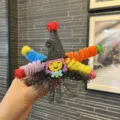 Halloween witch hat hair clip with colorful pipe cleaners and mesh, perfect for party dress up. - Top Clip / Black Hair Clip