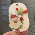 Süße Weihnachts-Weihnachtsmann-Haarspangen für Kinder, festliche Cartoon-Stern-Haarnadeln. - Zweiteiliges Set / Weiß