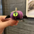 Halloween purple pumpkin hair clip with bat wings and green cat eye stone for kids - Cat-eye Pumpkin Hair Clip / 5cm / Purple