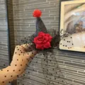 Halloween mini witch hat hair clip black rose tulle party hair accessory for women girls - Top Clip / Black Flower Hair Clip
