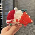 Weihnachtliche Haarspangen für Kinder mit süßem Weihnachtsmannmütze und Tannenbaum Design. - Burgunderrot