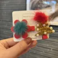 Weihnachtsklammern Set süße Glitzer Baum Blume Haarnadeln für liebe Mädchen Festtagsdeko - Weizen