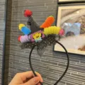 Halloween witch headband for party costume dress up colorful pipe cleaner hair hoop - Headband / Black Colorful Headband