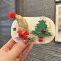 Weihnachten Haarnadeln süßer glitzernder Weihnachtsbaum und Mütze Haarspangen für Mädchen - Gold