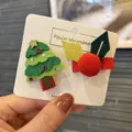 Weihnachtsbaum Haarklammer Set, süße festliche Haaraccessoires für Mädchen, schöne Deko. - Cyan