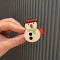 Cute snowman children hair clip, Christmas themed cute hair accessory for kids bangs. - Lotus Pink