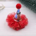 Weihnachten Haarklammer leuchtende Mütze Rentier roter Tüll Schleife festliche DIY Party Haarspange - Rot U1-1 Halbfertig