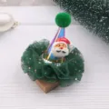 Weihnachten Haarspange Zubehör Laser Blitz Weihnachtshut Kinder Haarschmuck DIY Deko - Grün U1-1 Halbfertig