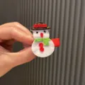 Cute Christmas snowman felt hair clip for kids, handmade children hair accessories. - Magenta