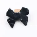 Accessorio fermaglio capelli fiocco velluto nero stelle, stile scuro per bambine fai da te. - Grafite U4 Semilavorato Piccolo