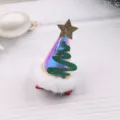 Weihnachtsbaum Haarspange mit Blinklicht, schimmernde Kegelform, festliches DIY Kinder Accessoire. - Beige Grün Blinkend Halbfertig