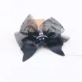Halloween molletta per capelli con fiocco nero e design gatto strega per festa bimbi. - Stile Semilavorato Grigio Argento