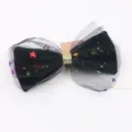 Molletta per capelli nera in rete con stelle per donna, accessorio fermaglio con fiocco lucido. - Nero Oro O3-4 Semilavorato Piccolo