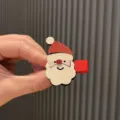 Cute Christmas Santa Claus hair clip for kids, glitter cartoon bangs pin hair accessory. - Burgundy