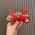 Epingles a cheveux renne de Noel pour enfants jolies pinces cornes accessoires festifs - Pince à Cheveux Rouge Pastèque