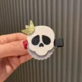 Süße Halloween Totenkopf Haarspange mit Glitzerkrone für Kinder Party Kostüm Deko. - Kronen Totenkopf Clip (O3-5)