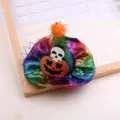 Colorful Halloween witch hat hair accessory with cute pumpkin and skull for DIY party craft. - Rainbow